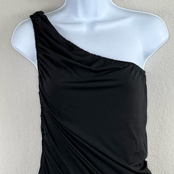 Steve Madden Ayana Black Asymmetric One Shoulder Midi/Mini Dress Large NWT - Picture 7 of 16